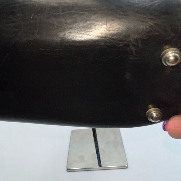 Kate Spade Made in Italy Vintage Red Square Interior Canvas and Leather Shoulder - Picture 6 of 12